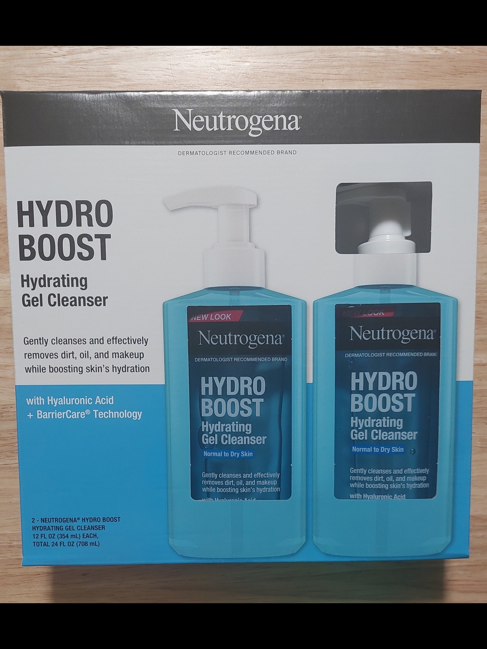 Neutrogena Hydro Boost Hydrating Gel Cleanser - Blue and White Packaging